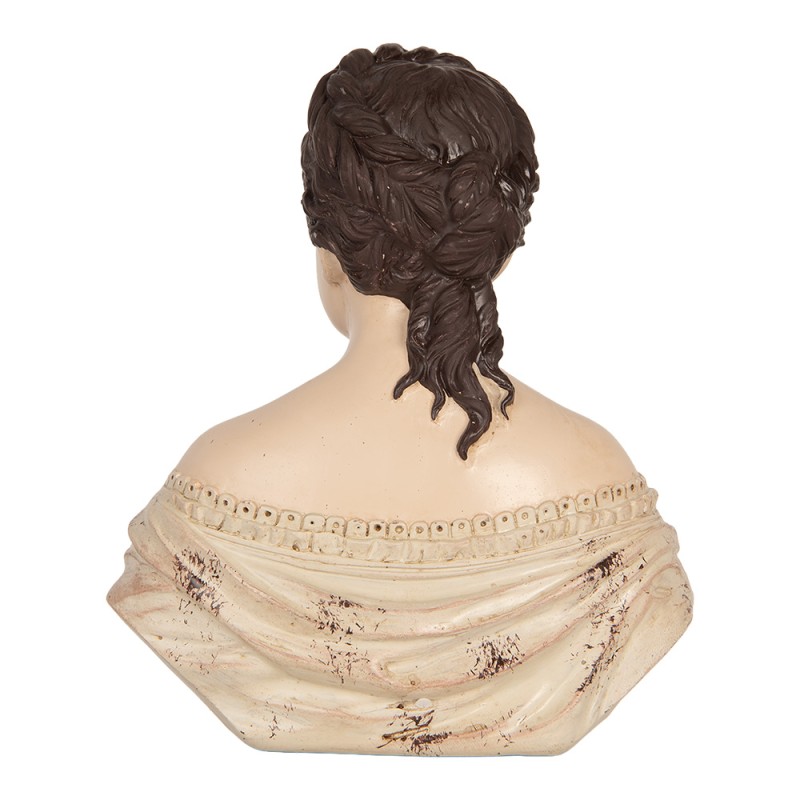 Clayre & Eef Decoratie Beeld Vrouw 18x11x21 cm Beige Kunststof
