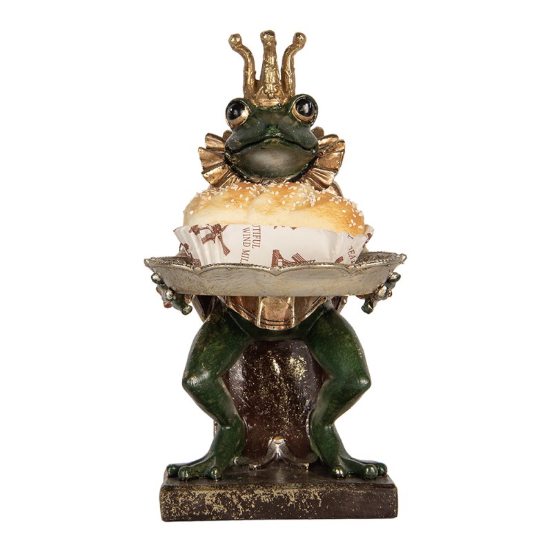 Clayre & Eef Decoratie Beeld Kikker 16x15x28 cm Groen Kunststof