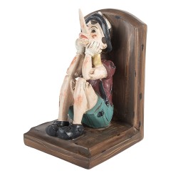 Clayre & Eef Boekensteunen Set van 2 Pinokkio 24x11x17 cm Bruin Kunststof