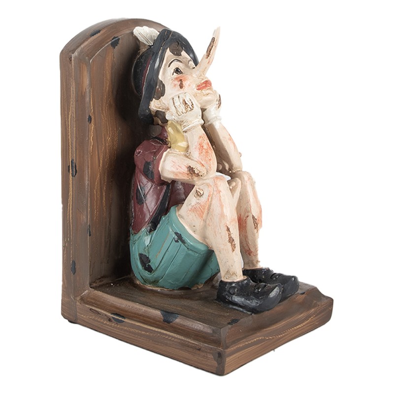 Clayre & Eef Boekensteunen Set van 2 Pinokkio 24x11x17 cm Bruin Kunststof