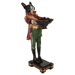Clayre & Eef Kandelaar Hond 18x11x35 cm Zwart Kunststof