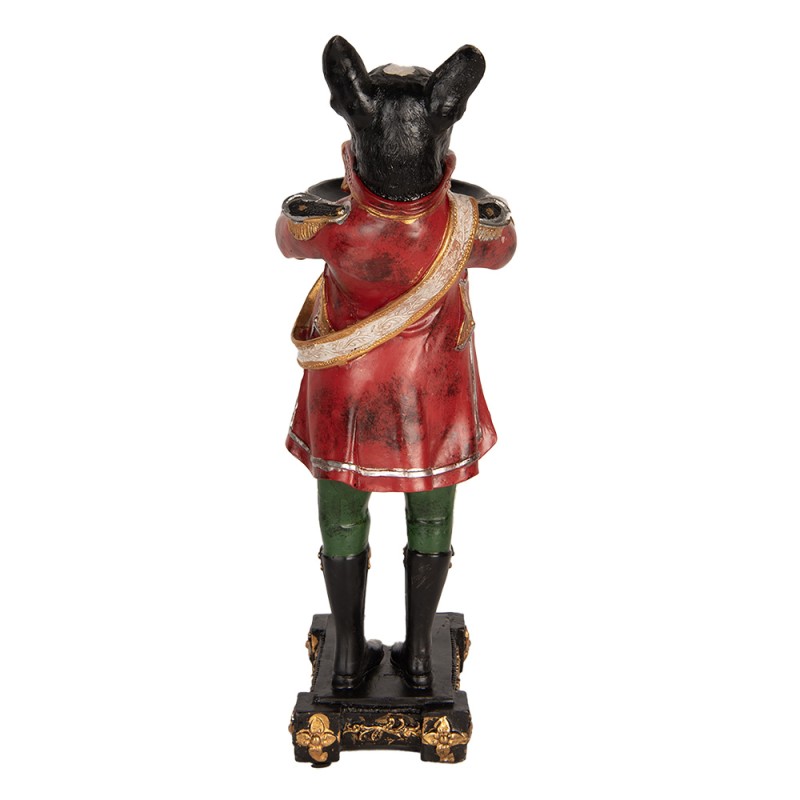 Clayre & Eef Kandelaar Hond 18x11x35 cm Zwart Kunststof
