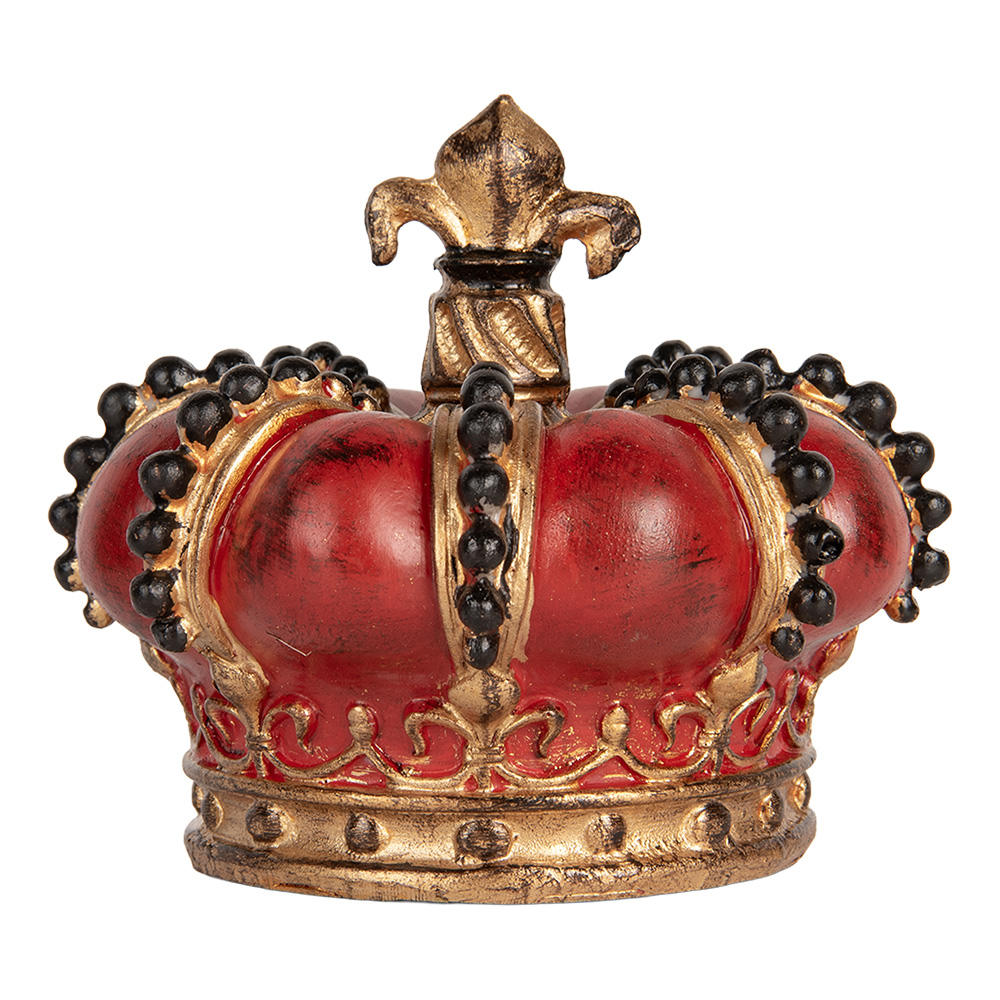 Clayre&Eef Decoratie Beeld KroonØ 13x11 cm Rood Kunststof afbeelding