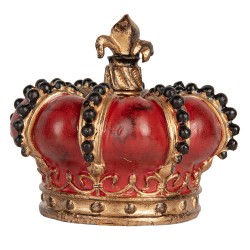 Clayre & Eef Decorative Figurine Crown Ø 13x11 cm Red Plastic