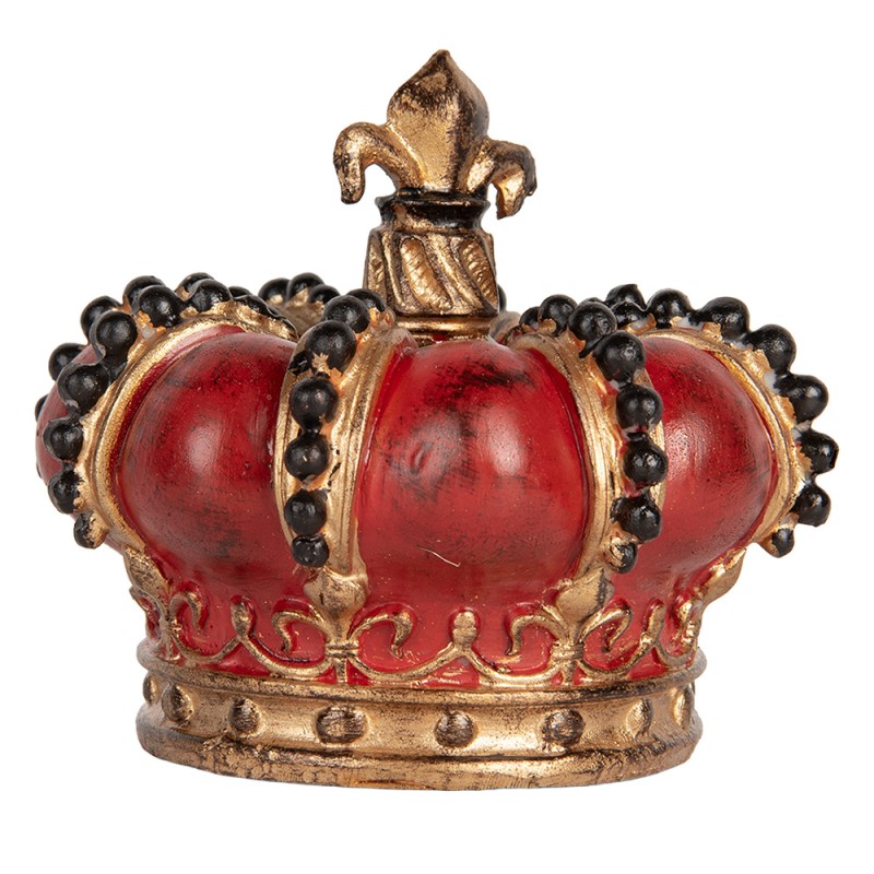 Clayre & Eef Decorative Figurine Crown Ø 13x11 cm Red Plastic