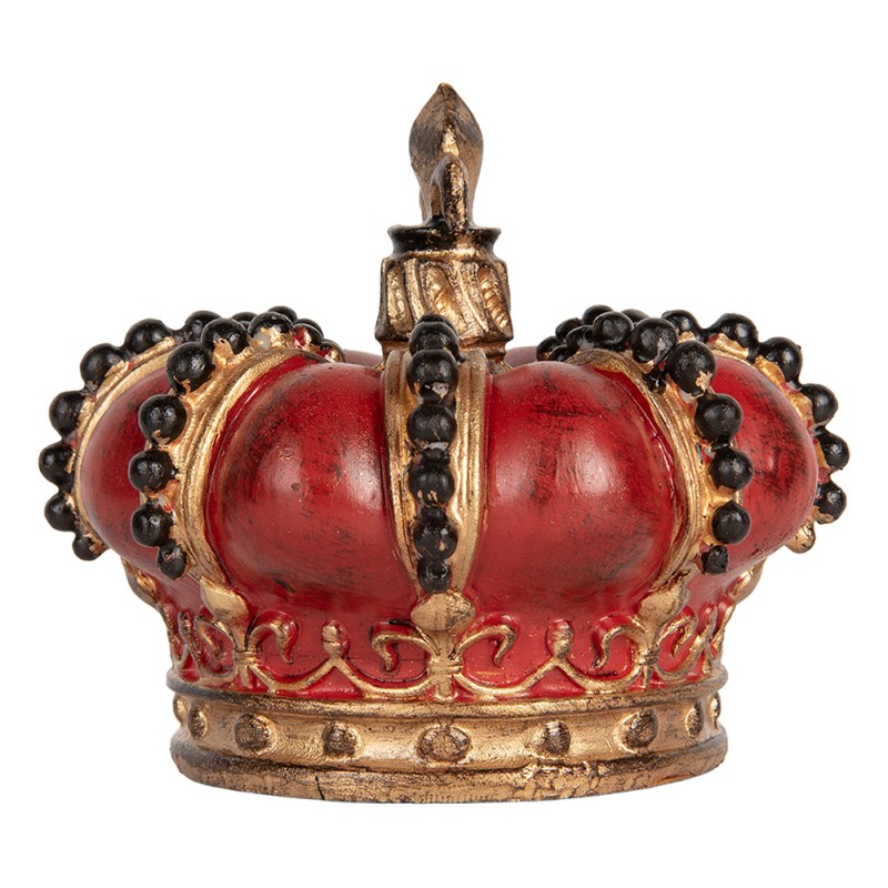 Clayre & Eef Decorative Figurine Crown Ø 13x11 cm Red Plastic