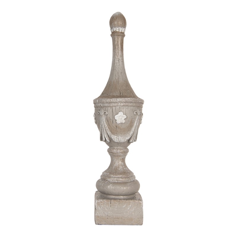 Clayre & Eef Dekoration Ornament Ø 11x43 cm Grau Kunststoff