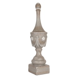 Clayre & Eef Dekoration Ornament Ø 11x43 cm Grau Kunststoff