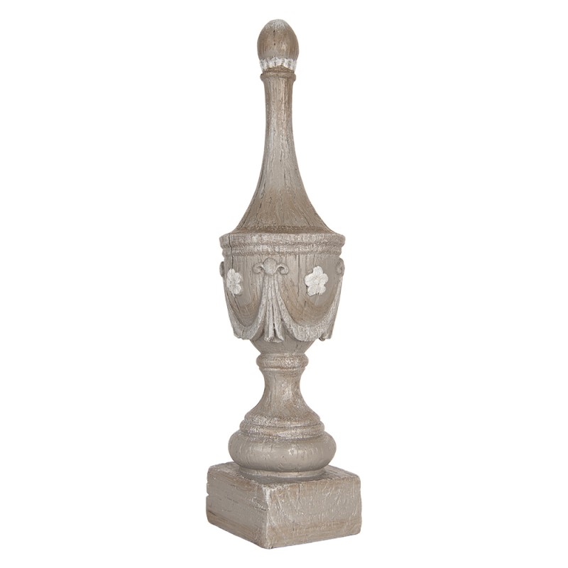 Clayre & Eef Dekoration Ornament Ø 11x43 cm Grau Kunststoff