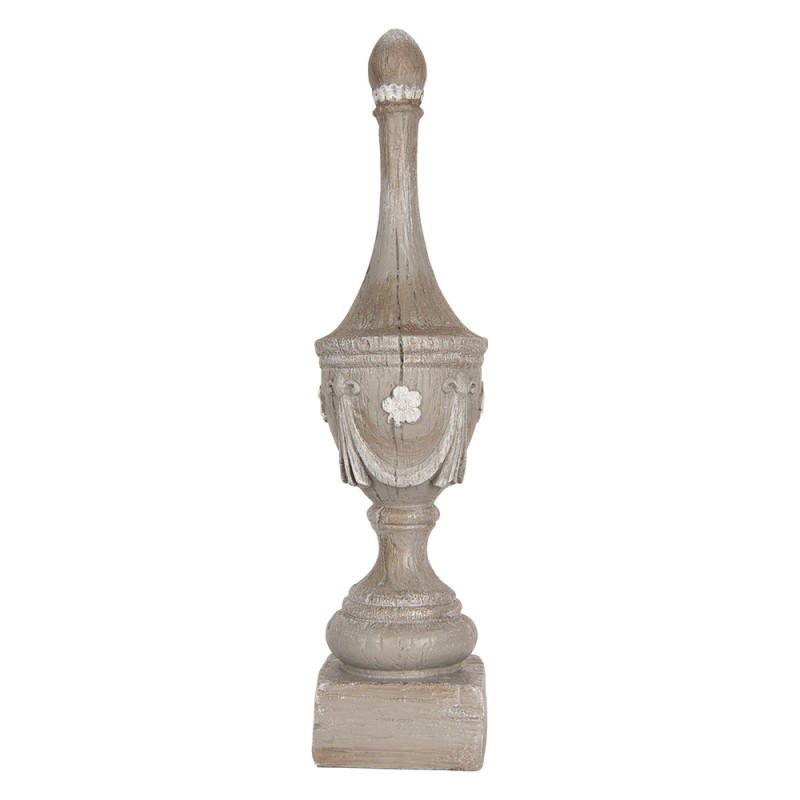 Clayre & Eef Dekoration Ornament Ø 11x43 cm Grau Kunststoff
