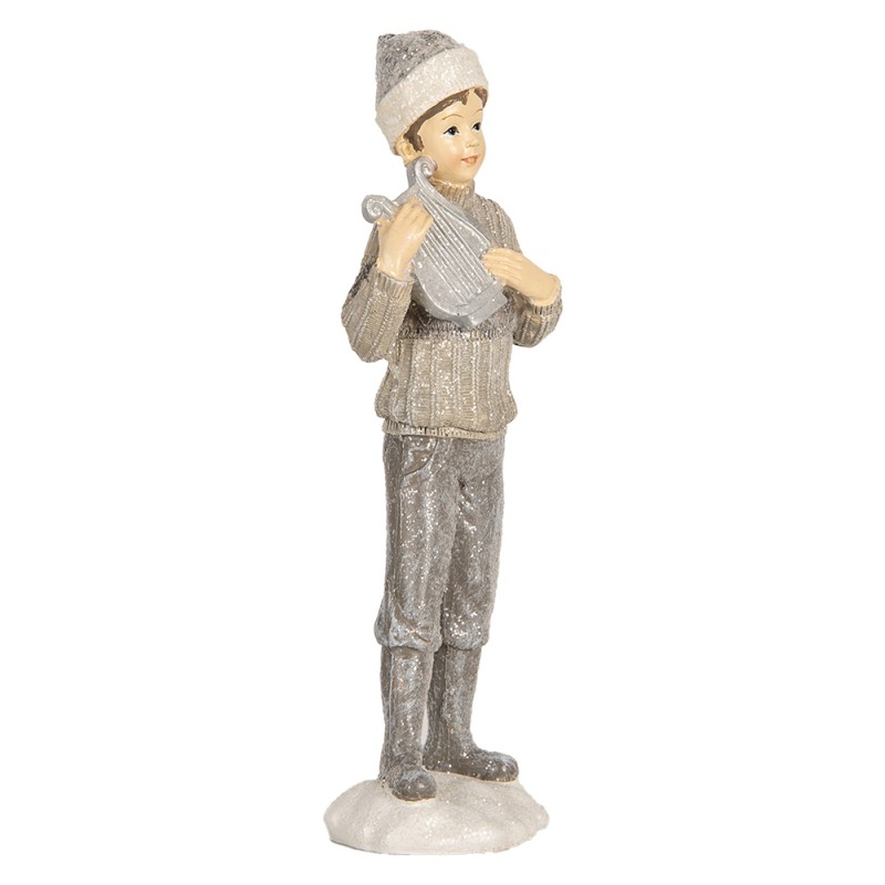Clayre & Eef Dekorationsfigur Kinder 8x7x22 cm Grau Kunststoff