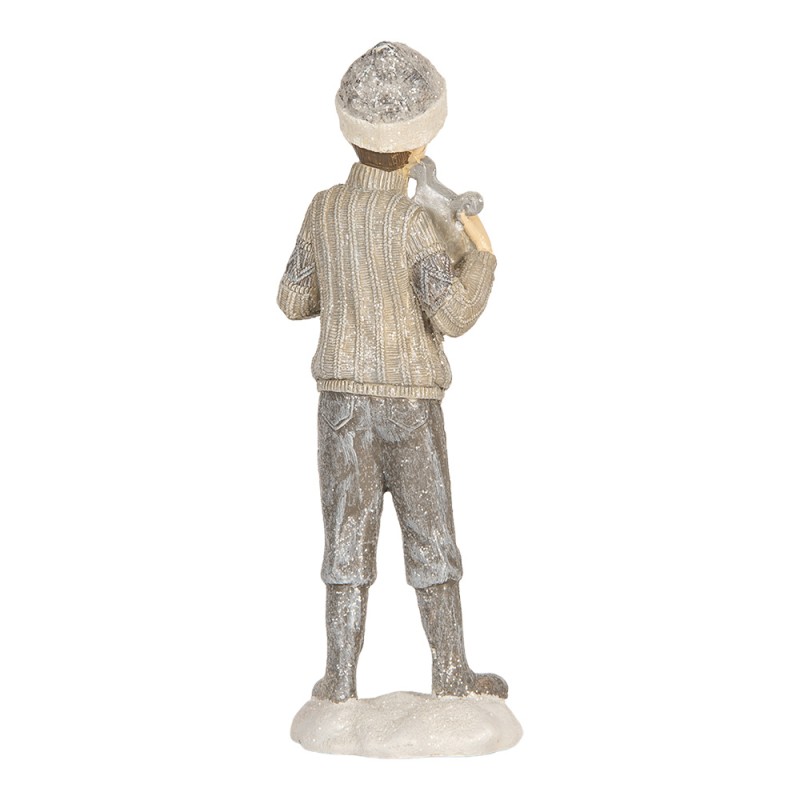 Clayre & Eef Dekorationsfigur Kinder 8x7x22 cm Grau Kunststoff