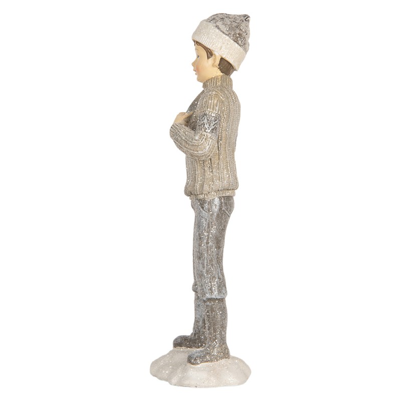 Clayre & Eef Dekorationsfigur Kinder 8x7x22 cm Grau Kunststoff