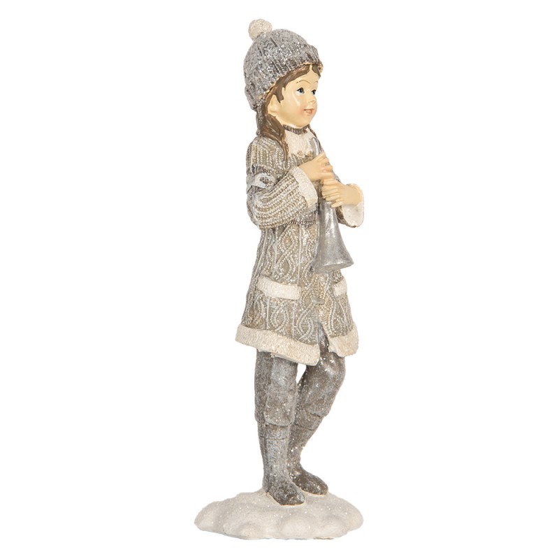 Clayre & Eef Dekorationsfigur Kinder 8x7x22 cm Grau Kunststoff