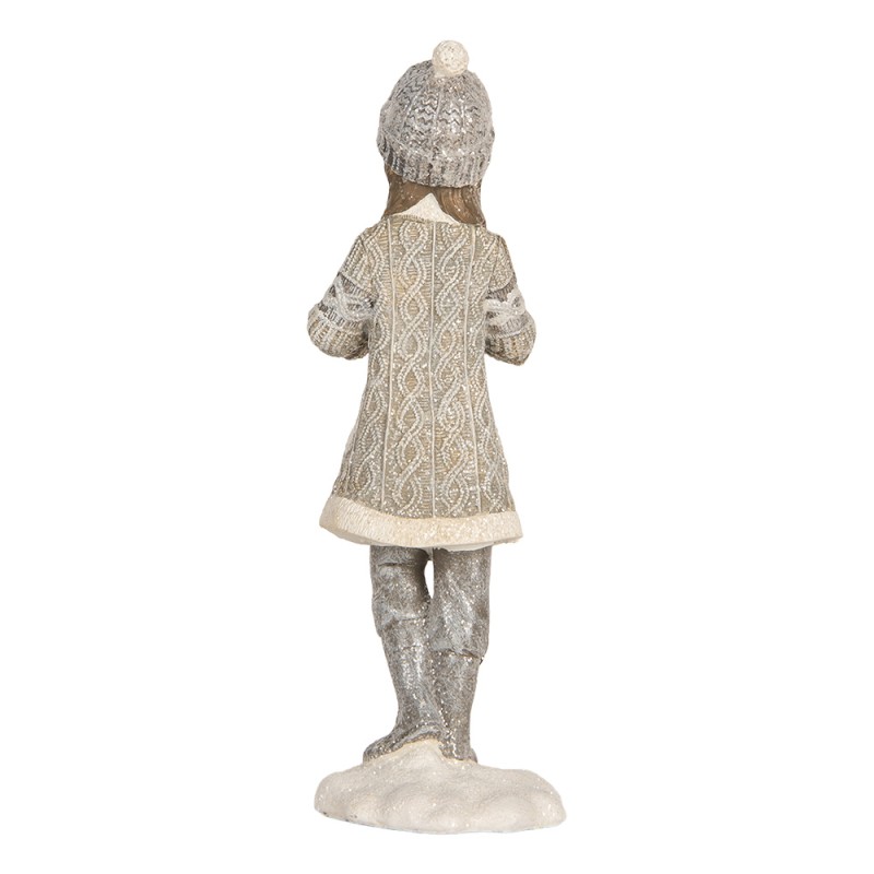 Clayre & Eef Dekorationsfigur Kinder 8x7x22 cm Grau Kunststoff