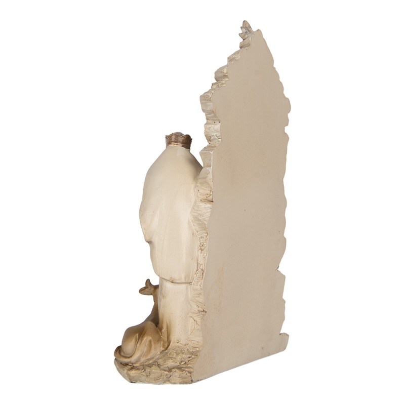 Clayre & Eef Weihnachtsdekorationsfigur Krippe 24x8x27 cm Beige Kunststoff