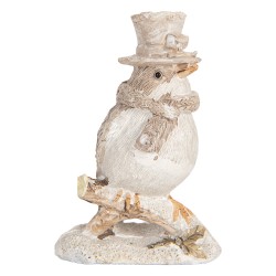Clayre & Eef Decoratie Beeld Vogel 5x3x8 cm Beige Kunststof
