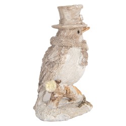 Clayre & Eef Decoratie Beeld Vogel 5x3x8 cm Beige Kunststof