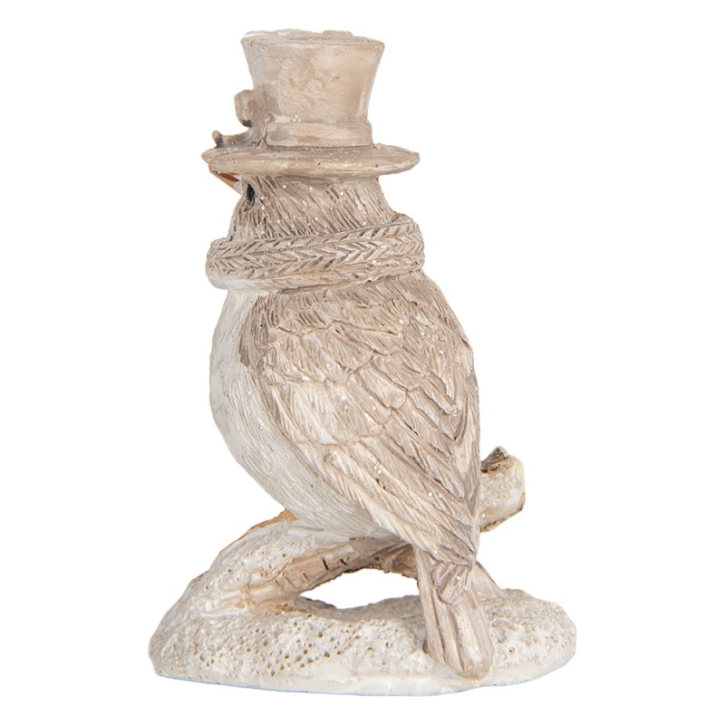 Clayre & Eef Decoratie Beeld Vogel 5x3x8 cm Beige Kunststof
