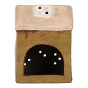 Clayre & Eef Portacandela Casa 10x7x14 cm Verde Ceramica