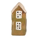 Clayre & Eef Portacandela Casa 10x7x14 cm Verde Ceramica