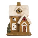 Clayre & Eef Portacandela Casa 15x12x20 cm Marrone Ceramica