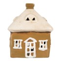 Clayre & Eef Portacandela Casa 12x9x14 cm Marrone Ceramica