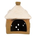 Clayre & Eef Portacandela Casa 12x9x14 cm Marrone Ceramica