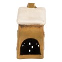 Clayre & Eef Waxinelichthouder Huis 8x7x15 cm Bruin Keramiek