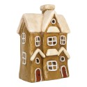 Clayre & Eef Portacandela Casa 23x15x33 cm Marrone Ceramica