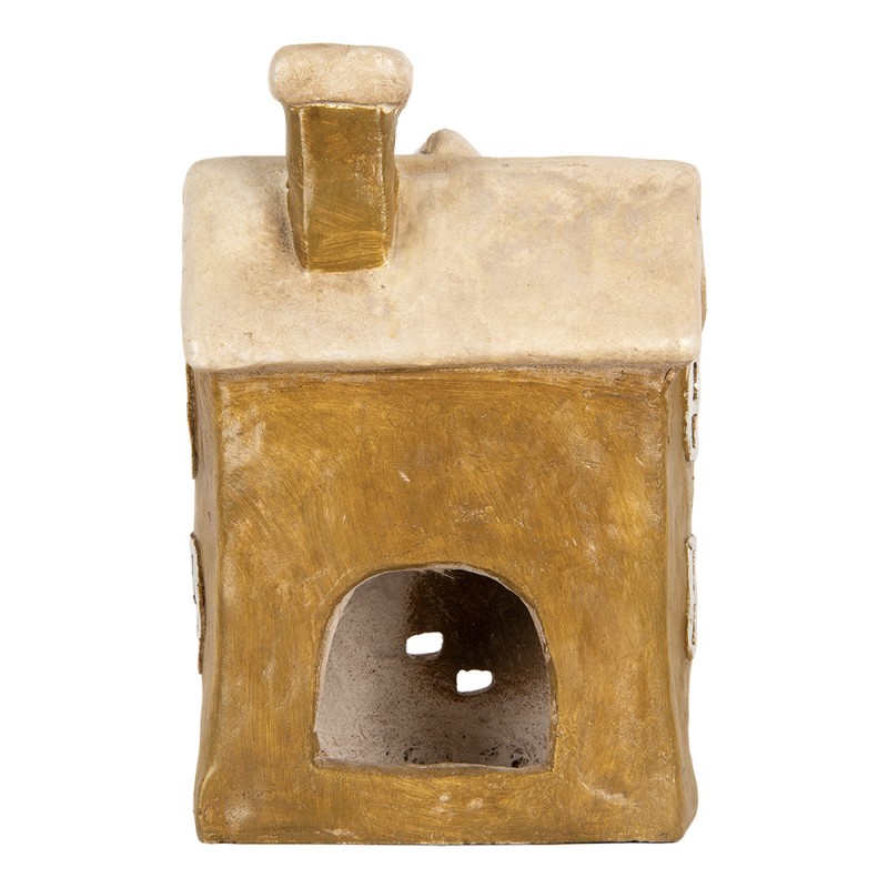 Clayre & Eef Portacandela Casa 23x15x33 cm Marrone Ceramica