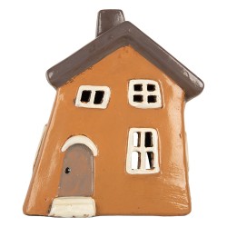 Clayre & Eef Waxinelichthouder Huis 18x13x20 cm Oranje Keramiek