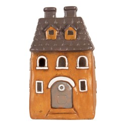 Clayre & Eef Waxinelichthouder Huis 23x17x37 cm Oranje Keramiek
