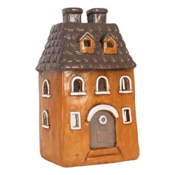 Clayre & Eef Waxinelichthouder Huis 23x17x37 cm Oranje Keramiek