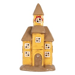 Clayre & Eef Waxinelichthouder Huis 23x17x43 cm Geel Keramiek