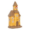 Clayre & Eef Portacandela Casa 23x17x43 cm Giallo Ceramica