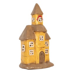Clayre & Eef Waxinelichthouder Huis 23x17x43 cm Geel Keramiek