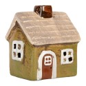 Clayre & Eef Portacandela Casa 8x7x10 cm Verde Ceramica