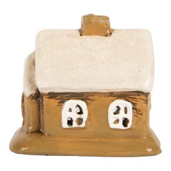 Clayre & Eef Waxinelichthouder Huis 9x7x10 cm Bruin Keramiek