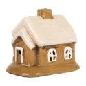 Clayre & Eef Portacandela Casa 9x7x10 cm Marrone Ceramica