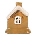 Clayre & Eef Portacandela Casa 9x7x10 cm Marrone Ceramica