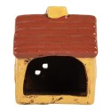 Clayre & Eef Portacandela Casa 8x7x10 cm Giallo Ceramica