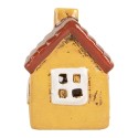 Clayre & Eef Portacandela Casa 8x7x10 cm Giallo Ceramica