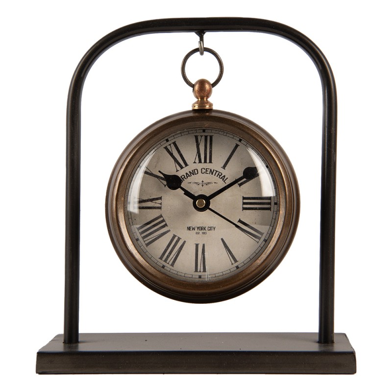 Clayre & Eef Orologio da tavolo 14x5x16 cm / 1xAA Marrone Metallo