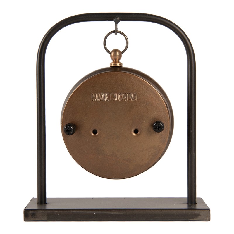 Clayre & Eef Orologio da tavolo 14x5x16 cm / 1xAA Marrone Metallo