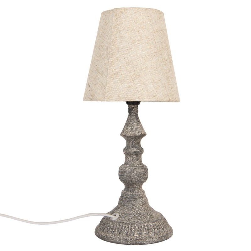 Clayre & Eef Tischlampe Ø 14x32 cm E27/max 1x40W Grau Metall