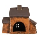 Clayre & Eef Waxinelichthouder Huis 20x11x16 cm Oranje Keramiek