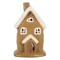 Clayre & Eef Portacandela Casa 10x10x16 cm Marrone Ceramica