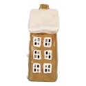 Clayre & Eef Portacandela Casa 12x8x20 cm Marrone Ceramica