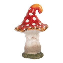 Clayre & Eef Decoratie Beeld Paddenstoel 10x11x16 cm Rood Keramiek